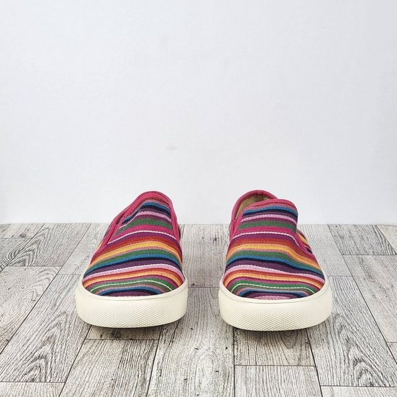 Boutique by Corkys Sneaker Womens Sz 6 Slip-on Multi-Color Striped Artsy Whimsy - Picture 2 of 10